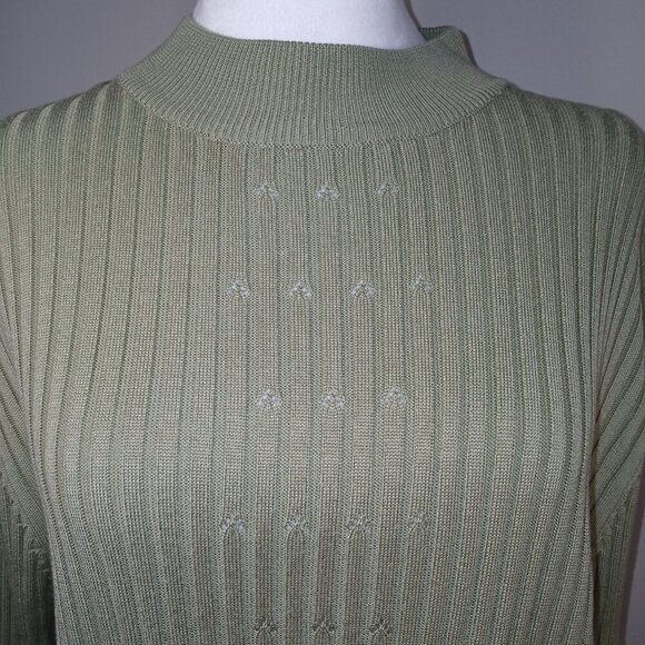 JENNY BRAND LIGHT AV0CADO GREEN SWEATER LONG SLEEVE LIGTHWEIGHT WOMENS 1X - Picture 4 of 6